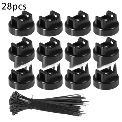 12/15/20/28Pcs Car Wiring Strip Magnetic Zip Tie Cable Organizer Strong Plastic Magnetic Cable Holder For Cable Management