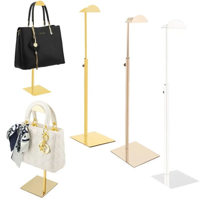 Stand Storage Adjustable Polished Gold / Silver Hanging Bag Handbag Shelf Display Stand Purses Handbag Holder Rack Organizer