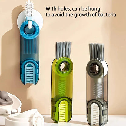 1PC cleaning brush three in one cup brush water cup cleaning artifact thermos bottle gap U-shaped cup mouth cup lid brush