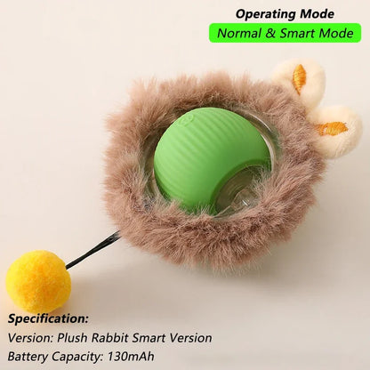 iLMH 1/2 PCS Cat Interactive Ball Toy Automatic Rolling Ball Faux Tail Rechargeable Smart Pet Electric Toy Pet Toy Imitate Mouse