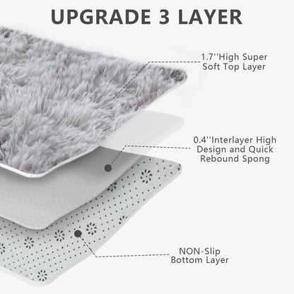 VIKAMA Ultra-Soft Puffy Rug — Bedroom & Living Room Carpet