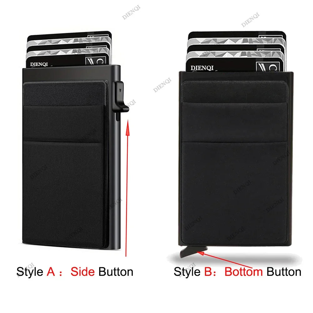 Rfid Credit Card Holder Men Thin Slim Mini Minimalist Wallets Luxury Metal Bank ID Cardholer Case Wallet for Men Carteras \[]pl/