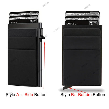 Rfid Credit Card Holder Men Thin Slim Mini Minimalist Wallets Luxury Metal Bank ID Cardholer Case Wallet for Men Carteras \[]pl/