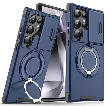 Slide Lens Protect Armor Case For Samsung Galaxy S25 Ultra S25+ S 25 Magnetic Holder Cover For Galaxy S25 Plus S25ultra Funda