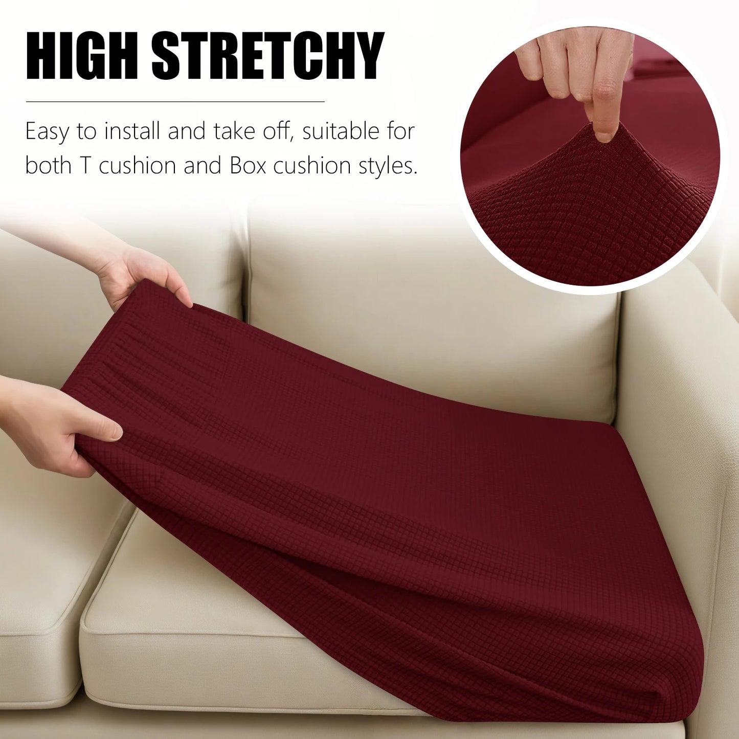 1 2 3 4 Seat Sofa Cushion Cover Back Combination Kit Cover Living Room Waterproof Jacquard Slipcover Couch Seat Protector Case