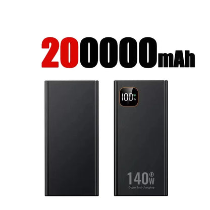 Lenovo 140W Super Fast Charging Ultra Capacity Portable Charger Power Bank 2027 500000mAh CCC For IPhone Samsung