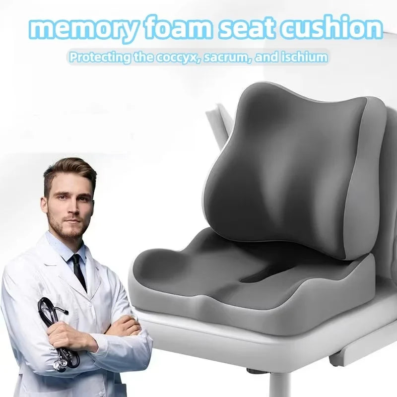 Memory Foam Cushion For Office Chair Student Chair Car Seat Relieves Spine And Hip Burden Fresh Breathable Fabric Easy To Clean