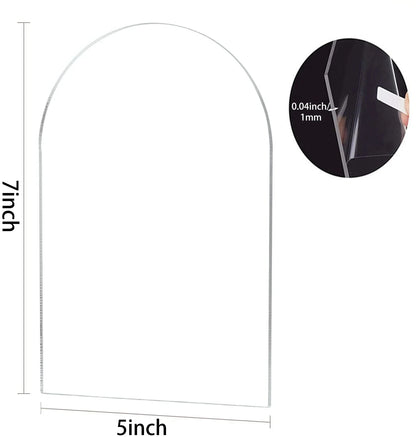 Clear Arch/Rectangular Acrylic Sheet Board for DIY Craft Signage Display Projects Picture Frame Wedding Place Card Decor Sign