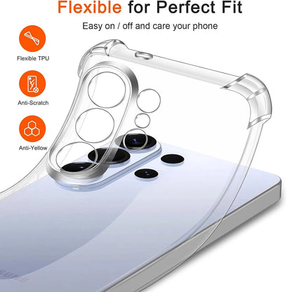 S26ultra Shockproof Silicone Case For Samsung Galaxy S26 Ultra S26+ Plus Clear Airbag Clear Soft Shell For SamsungS26 Cover 2026
