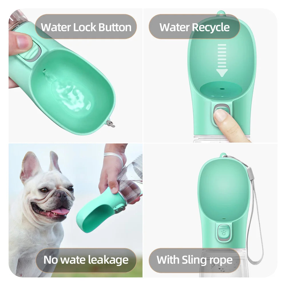 Portable Dog Water Bottle with Leakproof Drinking Bowl