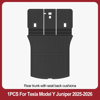 For Tesla New Model Y Juniper Premium/Performance 2025+ TPE Floor Mats Luggage Mat Wear-resistant Foot Pads ModelY Trunk Mats