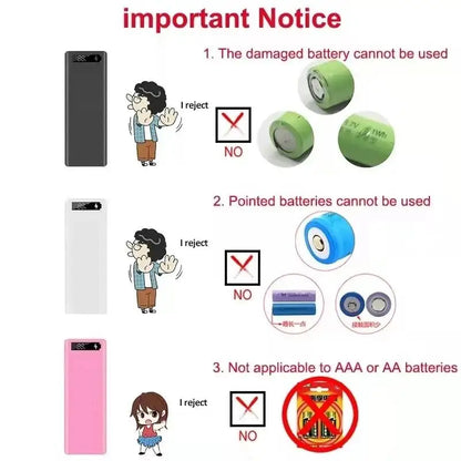 10 8 Slot 18650 Battery Holder DIY Shell Dual USB Type C Charger Powerbank Case Case for iPhone Xiaomi Battery Power Bank Case