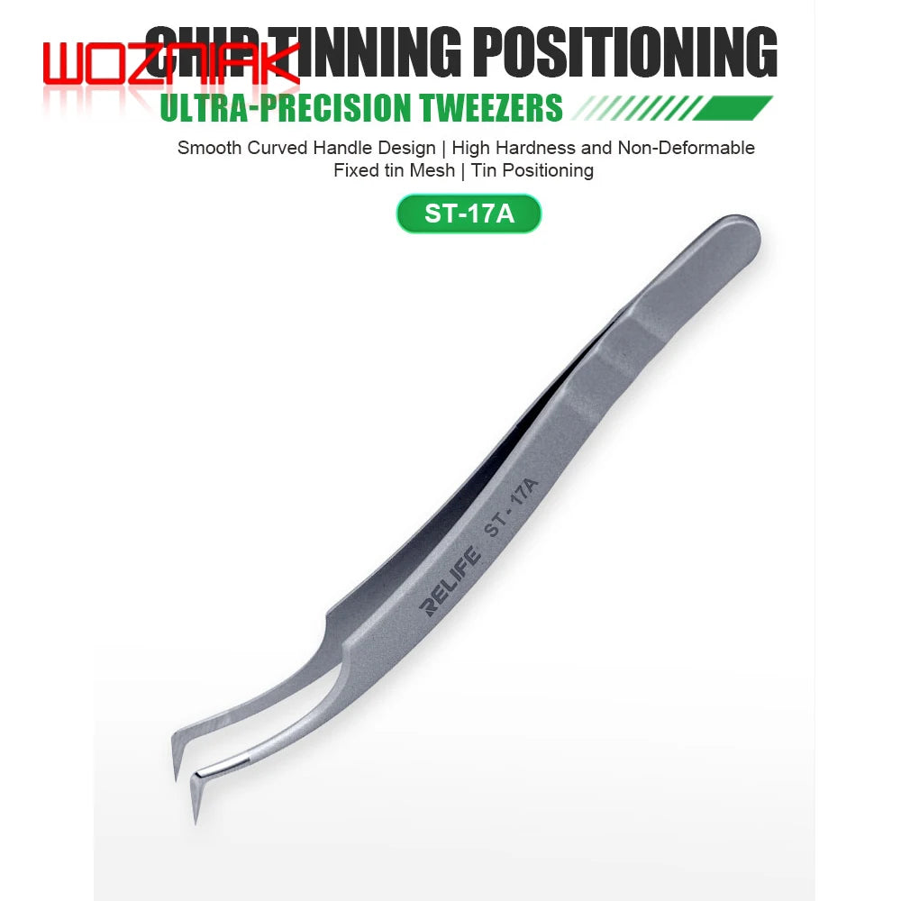 SUNSHINE ST-17A Ultra-Precision Tweezers For IC Chip Tinning Positioning Tweezers Tin Planting BGA Stencil Fixed Repair Tool
