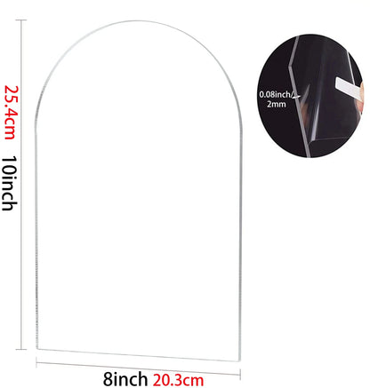 Clear Arch/Rectangular Acrylic Sheet Board for DIY Craft Signage Display Projects Picture Frame Wedding Place Card Decor Sign