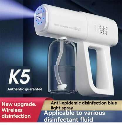 380ml electric nano blue light steam spray gun K5 wireless atomizing sterilizer C-type atomized household handheld sterilizer