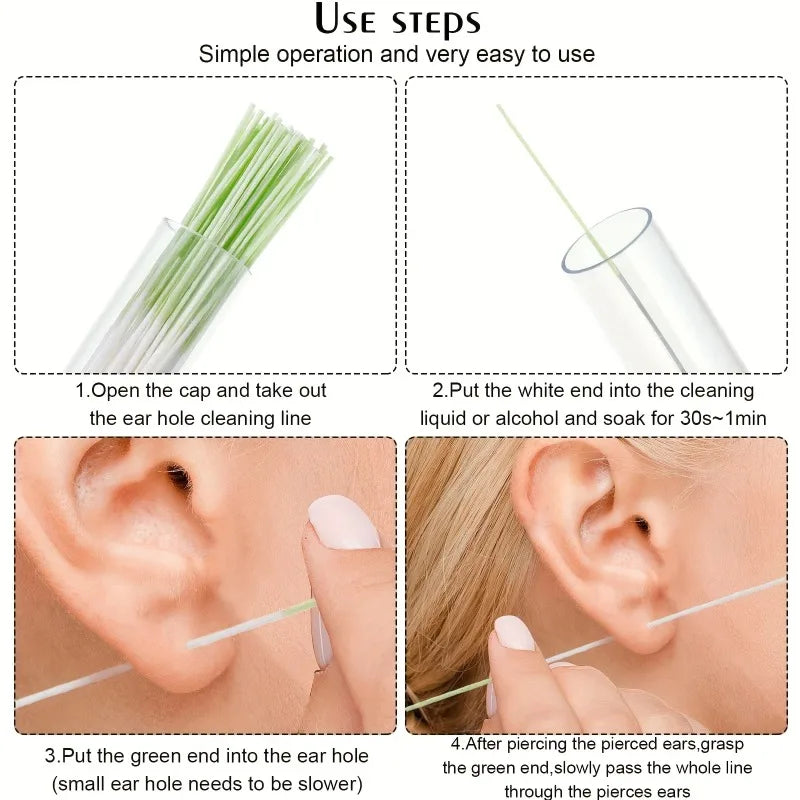 60pcs Ear Line Ear Hole Cleaning Line Removes Dirt, Deodorizes and Prevents Plugging. Ear Line Portable Ear Hole Cleaning Tool