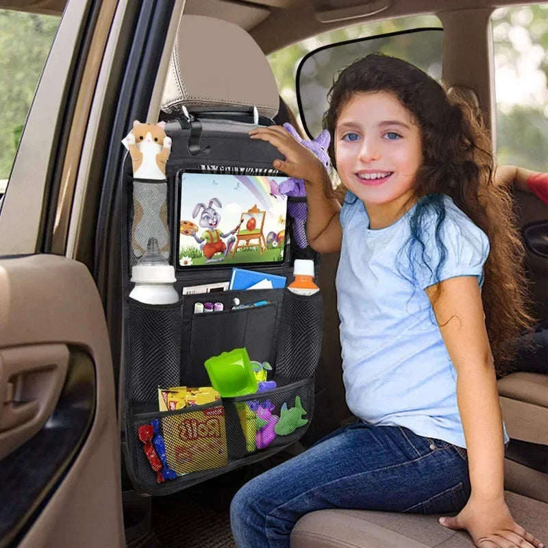 Car Back Seat Organizer with Tablet Holder and Kick Mat Protection