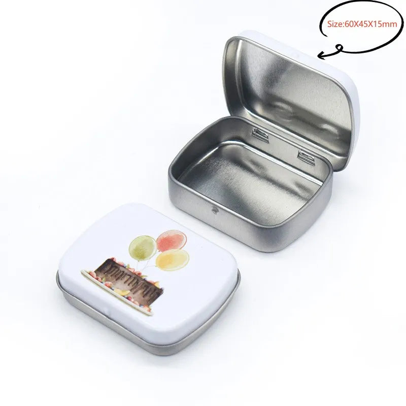 New Square Tin Storage Box – Silver Metal Box for Jewelry, Coins, Keys & Candy