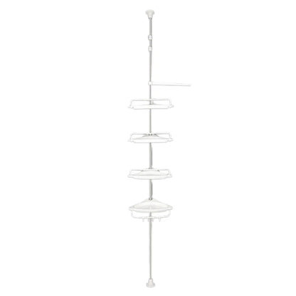 Stainless Steel Bathroom Corner Storage Rack Telescopic 4 Layer Shower Organizer For Shampoo Shower Gel Punch-Free Bathroom Rack