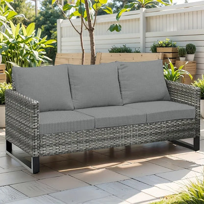 Waffle Jacquard Patio Sofa Cover Waterproof Splash Polar Fleece Sofa Seat Cushion Slipcover Home Garden Decor Elastic Sofa Case