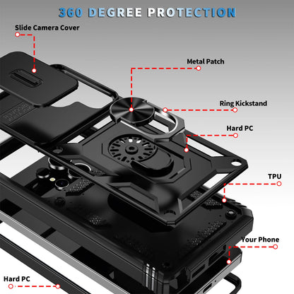 360 Full Protection Phone Case For Samsung Galaxy S25 S24 S23 Ultra Plus S25 Edge S24FE Case Armor Car Magnet Ring Stand Cover