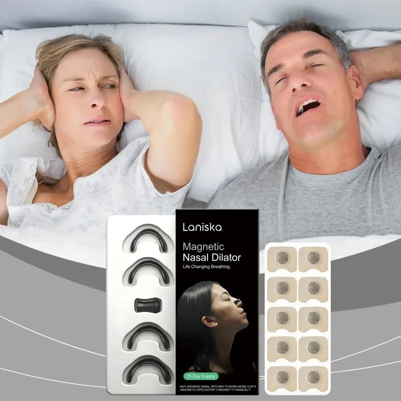 Gentle-Fit Magnetic Nasal Vents, Reusable Nose Dilator for Snore-Free Sleep & Better Breathing During Exercise, Airflow-Enhanced Comfort Band
