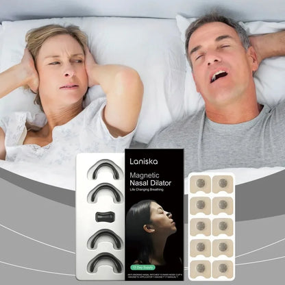 Gentle-Fit Magnetic Nasal Vents, Reusable Nose Dilator for Snore-Free Sleep & Better Breathing During Exercise, Airflow-Enhanced Comfort Band
