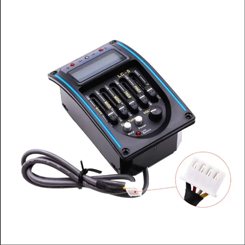 5 Band LC-5 with Micro Phone Acoustic Guitar pickup Guitar EQ Preamp EQ Equalizer Piezo Pickup Tuner LCD for Acoustic Guitar