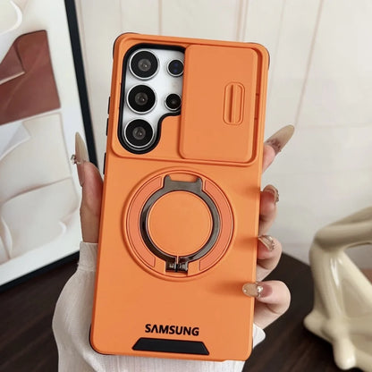 Military Armor Slide Camera Protection Magnetic Bracket Case Samsung S26 S25 FE S24 S23 S25 Ultra S22 Plus S21 A56 A36 A16 Cover