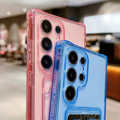 Phone Case For Samsung Galaxy S26 S25 S21 FE S22 S23FE S24 Plus Ultra Edge Clear Transparent Wallet Card Holder Silicone Cover