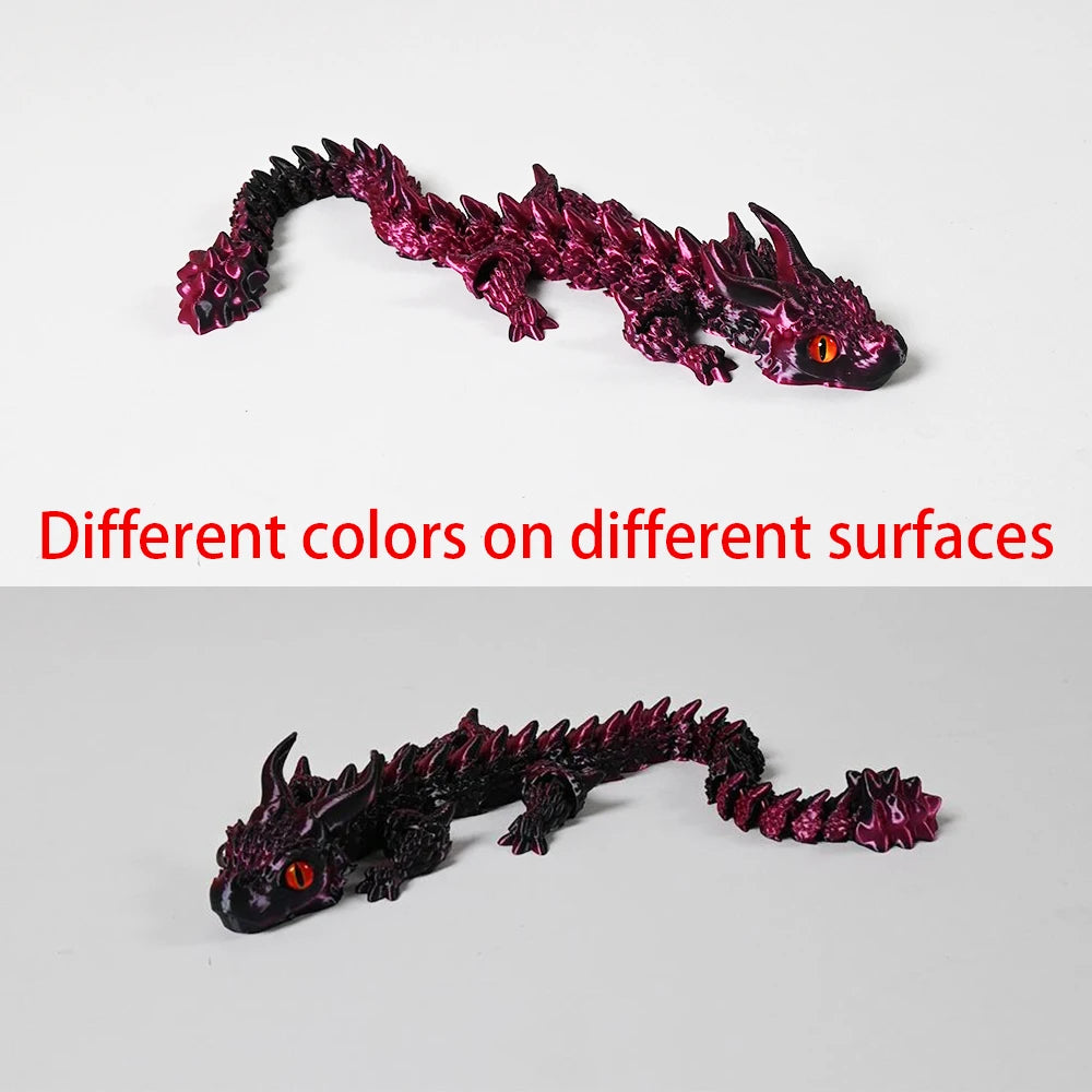 1pc Charming 3D Printed Double-Horned Dragon Figurine with Random Eyes - Ideal for Car Ornament, Home & Car Decor, Living Room
