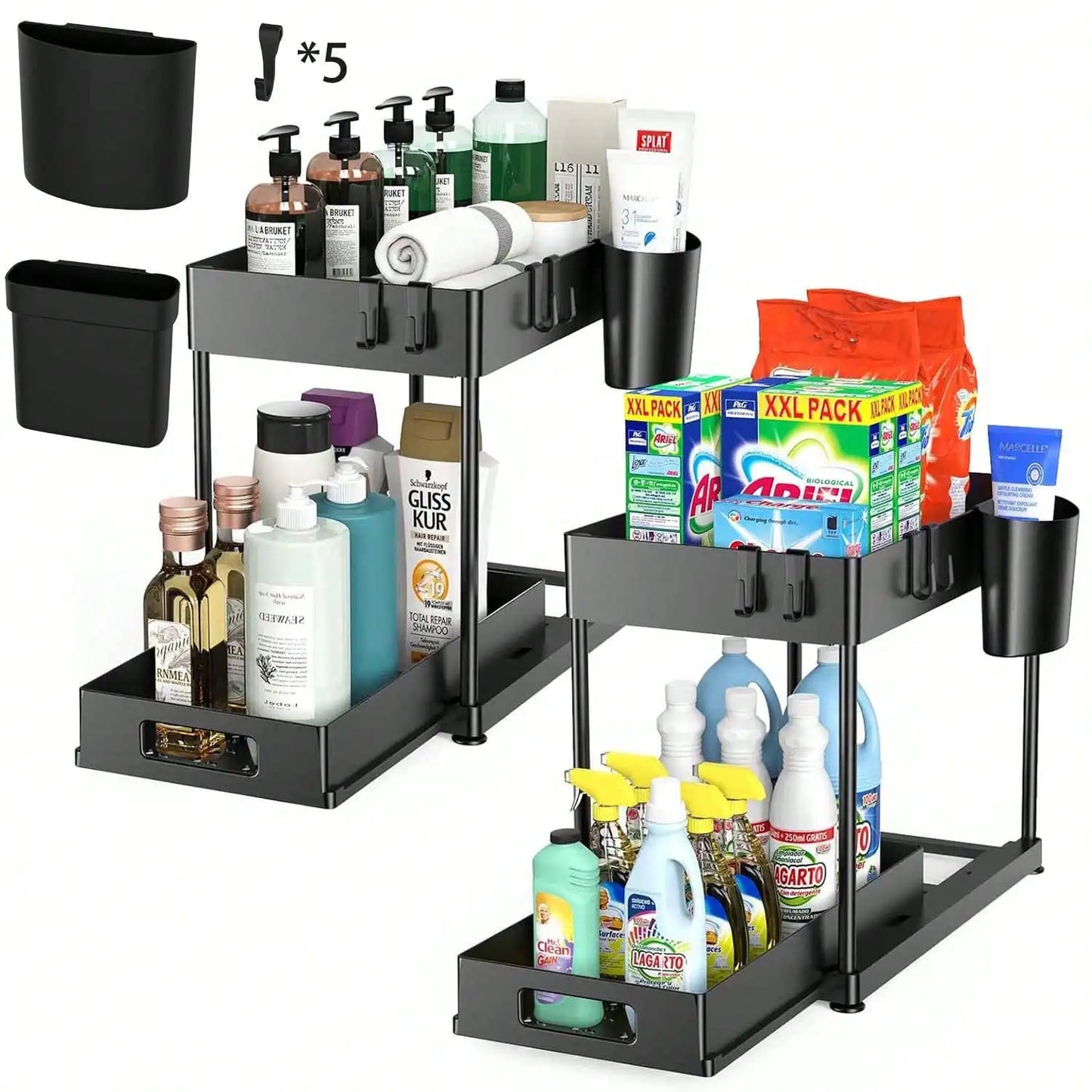 1/2PCS Under Sink Organizers And Storage, Large Capacity Heavy Load Pull-Out Under Sink Shelves With Sliding Drawer For Kitchen And Bathroom,Halloween Gifts