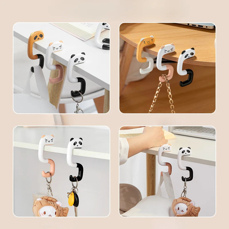 1/2/4pcs Office Specific Side Hanging Bag, Desk Side Backpack Hook, Desk Side Hanging Bag Artifact, No Drilling, Detachable