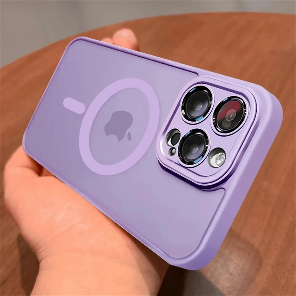 Matte Translucent Lens Protection MagSafe iPhone Case – Full Coverage for iPhone 11–16 Series