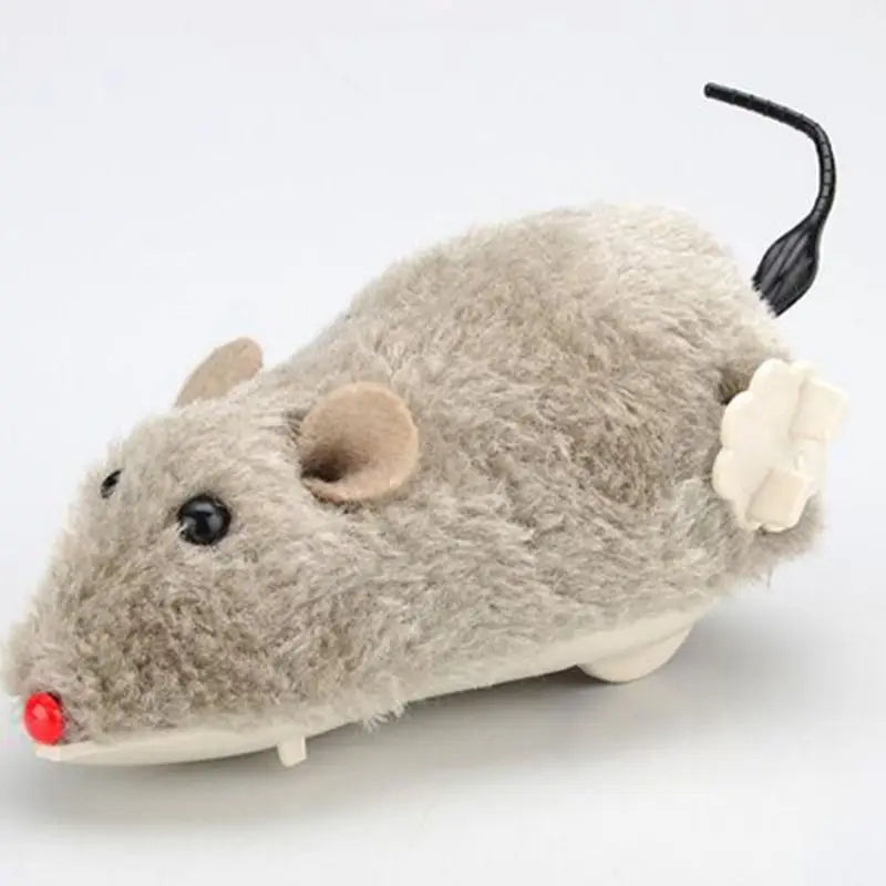 Wind-Up Plush Mouse Toy for Cats – Lifelike Running Rat
