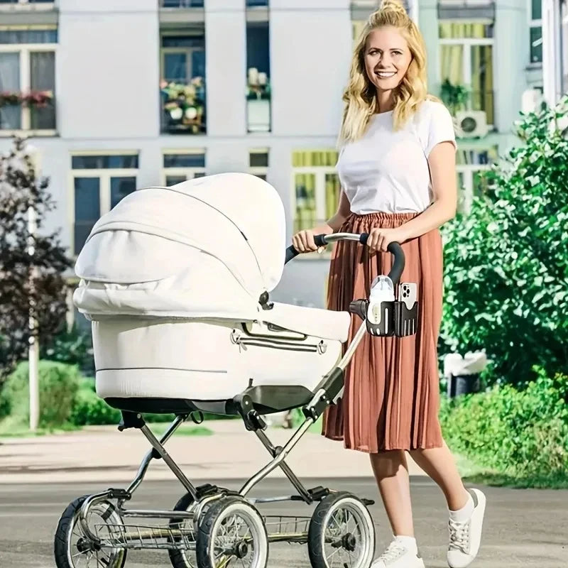 2-in-1 Stroller Cup & Phone Holder, Universal Bottle Bracket for Stroller Wheelchair Accessories