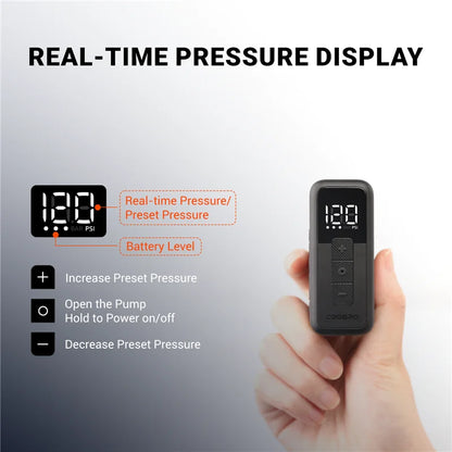 COOSPO X1 Mini Electric Bike Pump 120PSI 500mAh Portable Rechargeable MTB Bike Air Digital Inflator Schrader Presta Tire Valve
