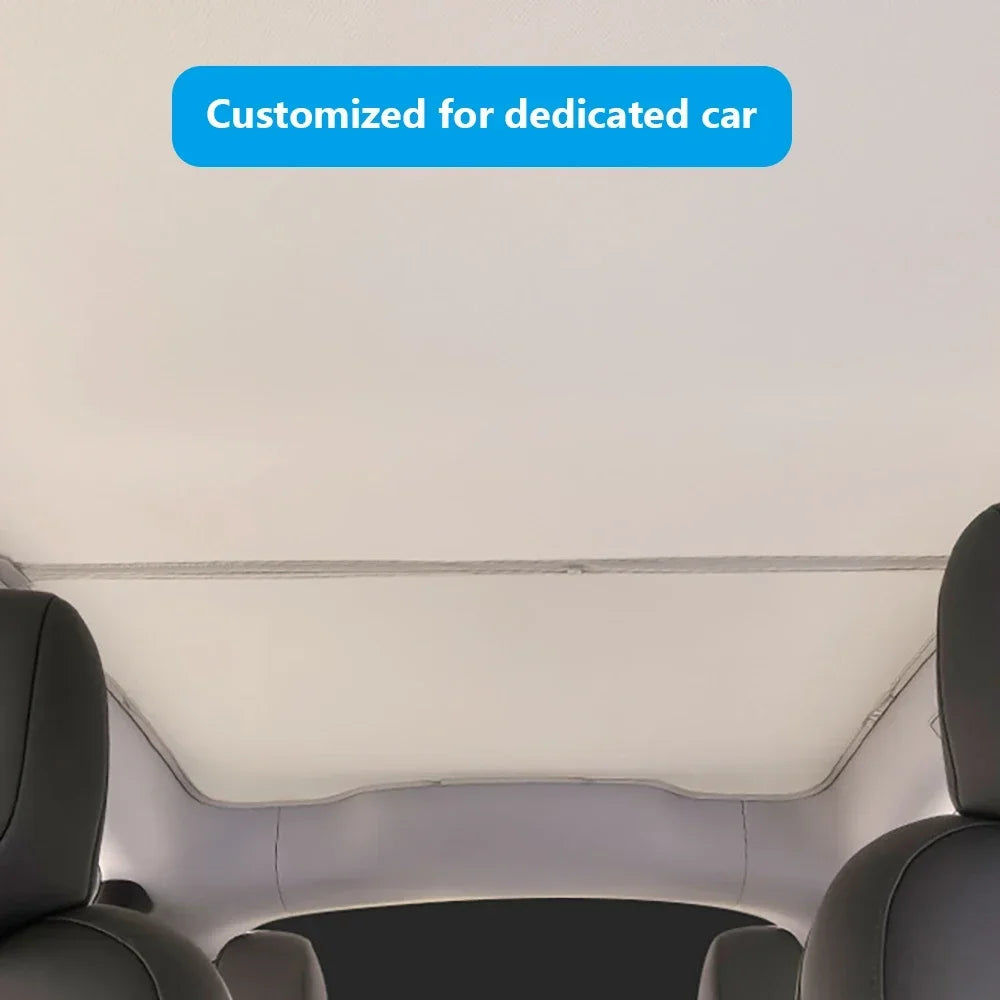 Sun Shade For Tesla Model Y Juniper 2025 Launch Model 3 Highland Sunshade Roof Nano Ice-Crystal Buckle Glass Skylight Cool Cover