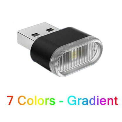 Car Mini USB LED Atmosphere Lights Car Interior Neon Decorative Lamp Emergency Lighting Universal PC Portable Plug and Play