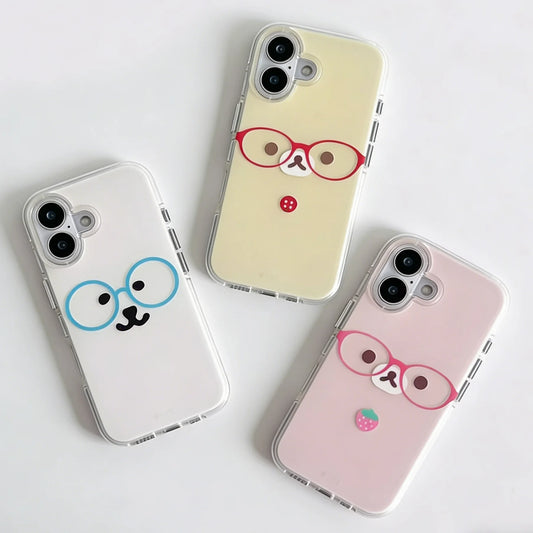 Cartoon Cute Bear Phone Case for Samsung Galaxy S26 S25 S24 S23 S22 S21 FE Ultra Plus 4G 5G Feather Texture Back Cover