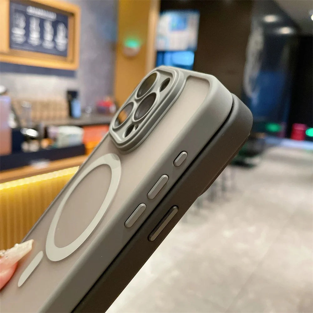 Matte Translucent Lens Protection MagSafe iPhone Case – Full Coverage for iPhone 11–16 Series