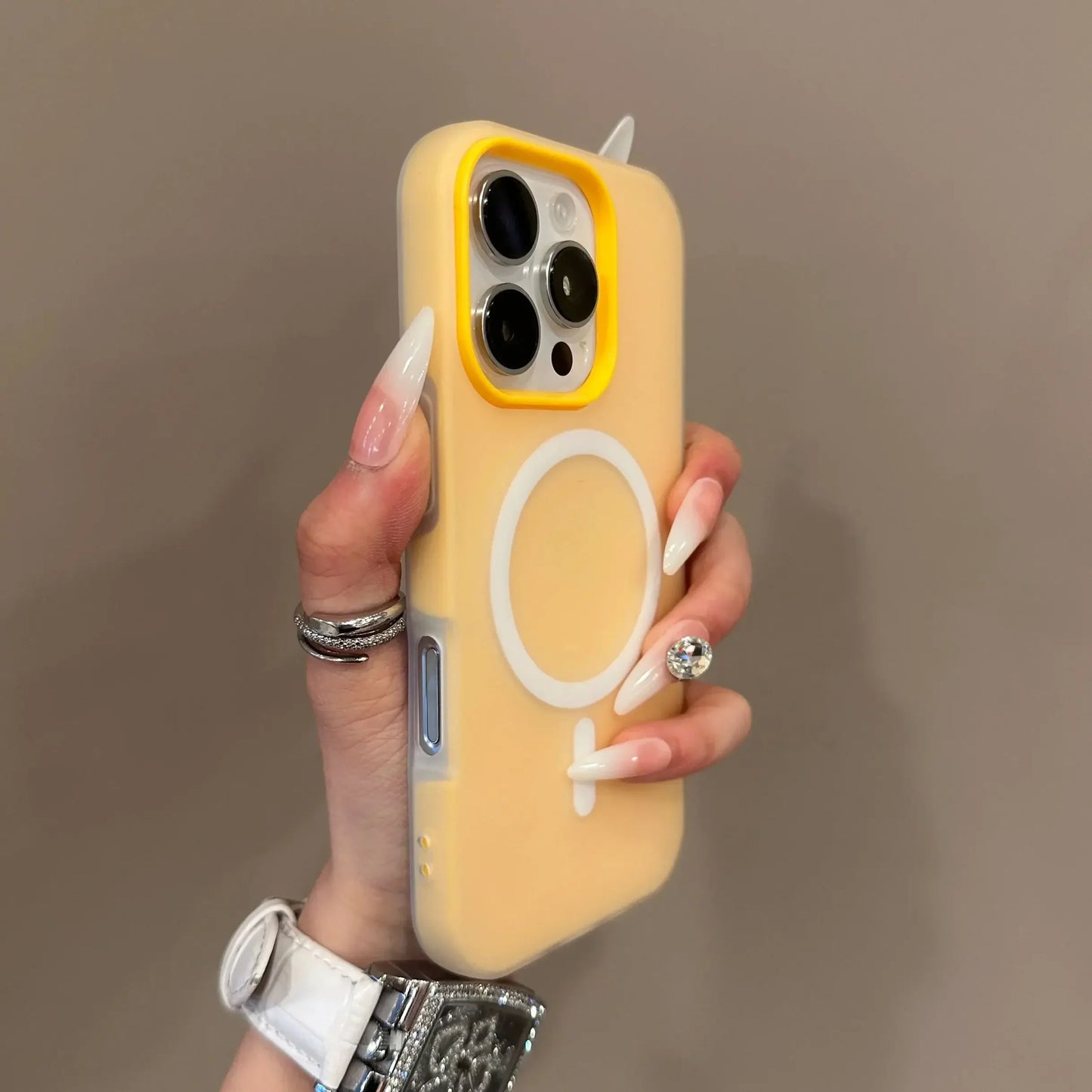 Luxury Candy Color 2 IN 1 For Magsafe Case for iPhone 16 15 14 13 12 17 Pro Max Plus Magnetic Wireless Charge Clear Matte Cover