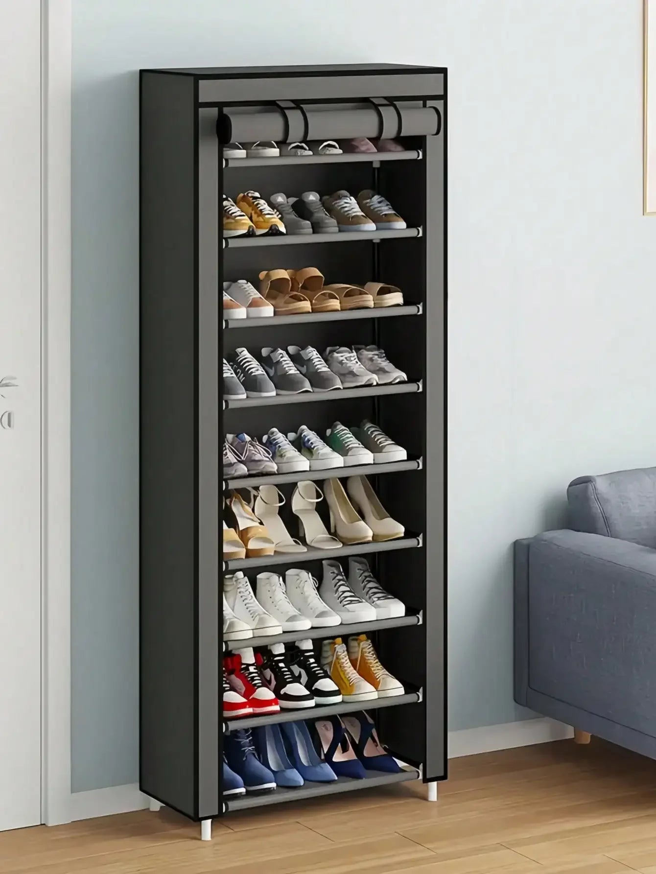 6th/8th/10th Floor Non-Woven Fabric Shoe Rack, Entrance Door Shoe Rack, Multi-Functional Storage Rack. The First Floor Can Hold Three Pairs Of Shoes. Suitable For Entrance, Living Room, Bedroom Or Coat Rack. Valentine's Day G
