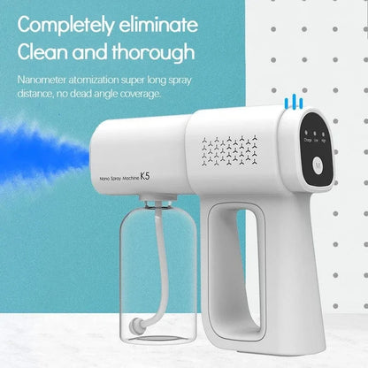 380ml electric nano blue light steam spray gun K5 wireless atomizing sterilizer C-type atomized household handheld sterilizer