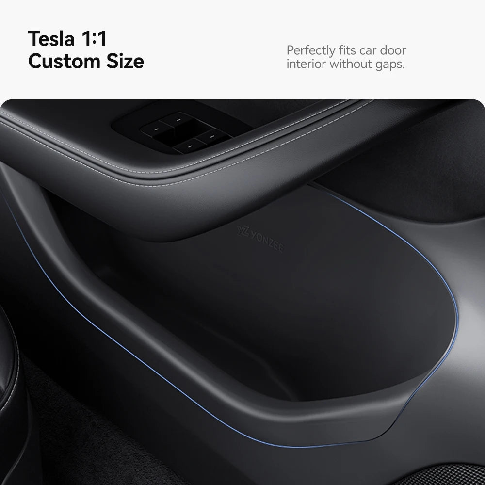 YZ For Tesla Model Y Juniper Model 3 Highland Door Side Storage Box Full-Cover Front and Rear Interior Storage Box Accessories