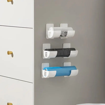 2pcs No-Drill Kitchen Storage Rack Set - Multi-Functional,Fresh Film & Garbage Bag Organizer for Cabinets and Refrigerator Sides