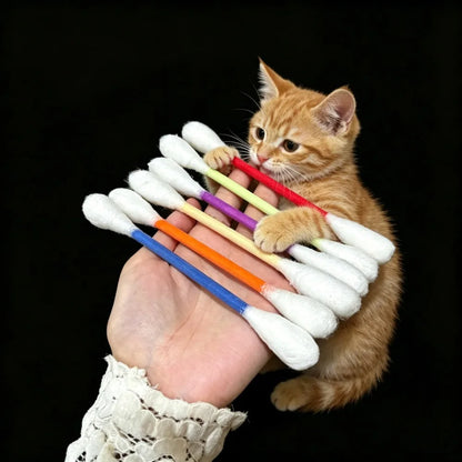 Creative Large Cotton Swab Shaped Catnip Toy 6-pack Giant Kitten Grinding Biting Stick Durable Teeth Cleaning And Grinding Rope