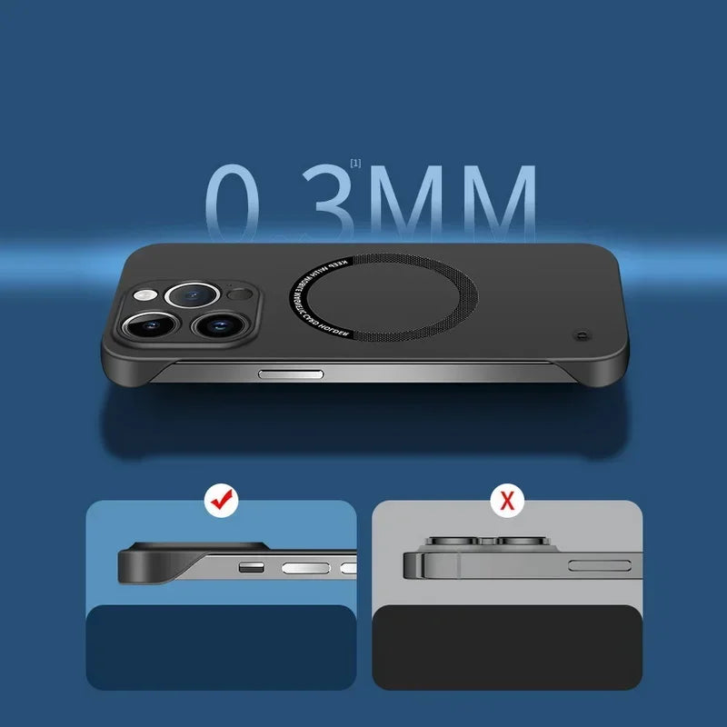 Ultra Thin Hard PC Magnetic Frameless Phone Case For Samsung Galaxy S25 S24 S23 S22 S21 S20 FE Plus Ultra PC Matte Protect Cover