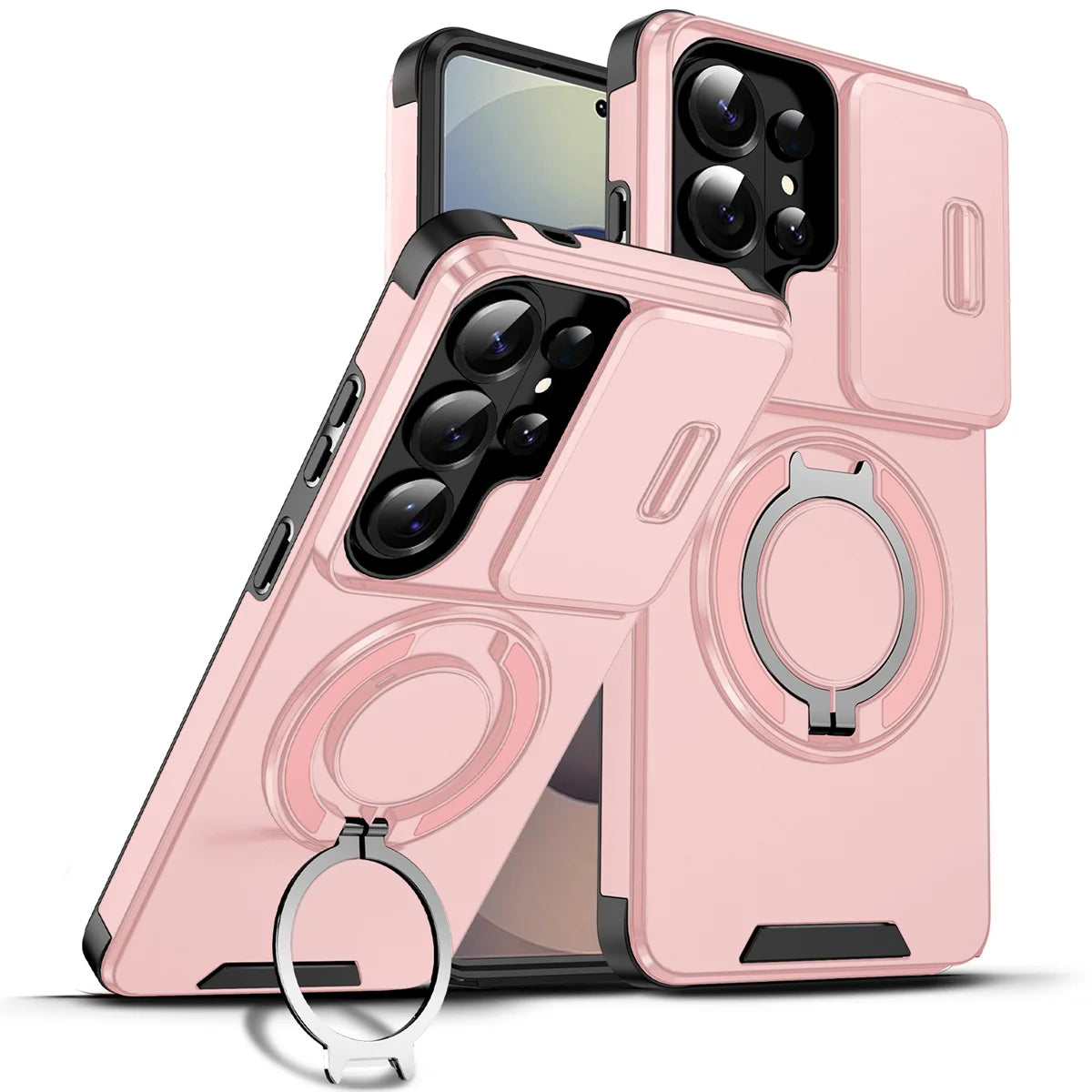 Phone Case for Samsung Galaxy S26 S23 S22 S21 Ultra S26 Edge S26 S25 S24 Plus S25 FE 360 Degree Rotating Magnetic Bracket Cover
