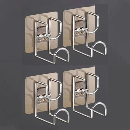 1/2/4/6Pcs Stainless Steel Washbasin Hook Multifunction Punch-free Kitchen Bathroom Rack Basin Storage Rack Towel Hanging Holder